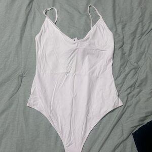 Garage White Bodysuit with Spaghetti Straps